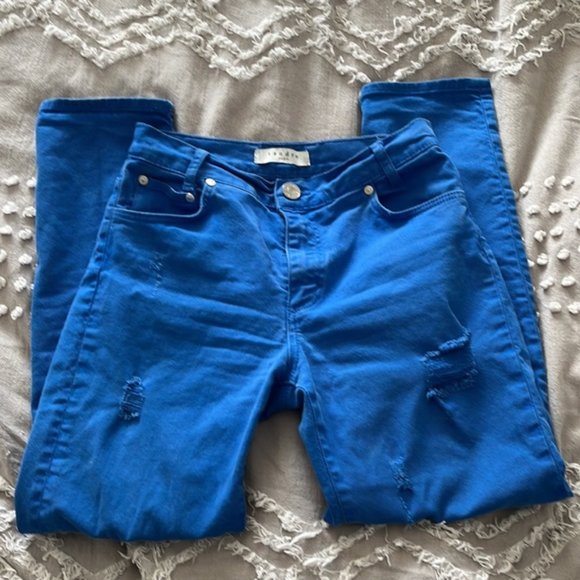 SANDRO Paris Cropped Distressed Denim - Picture 4 of 6